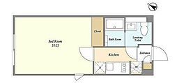 レガシア目黒不動前 1Kの間取図画像