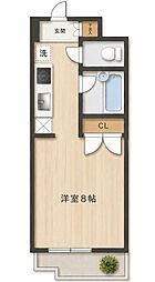 TOP矢部第1 1Kの間取図画像