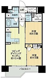 シティハウス中目黒ステーションコート 8階2SLDKの間取り