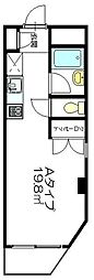 タウンフレッチェ高幡 ワンルームの間取図画像
