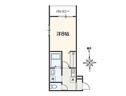 MELDIA東青梅 2階1Kの間取り