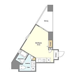 LaSante池田山 7階ワンルームの間取り