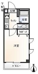 ポルトフィーノ 2階1Kの間取り