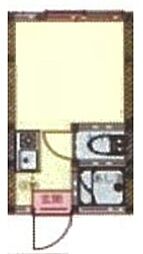 ゴールデンヒルズ 1階ワンルームの間取り