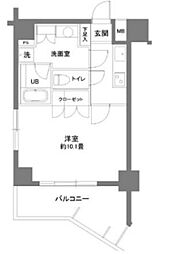 カスタリア大塚II 9階1Kの間取り