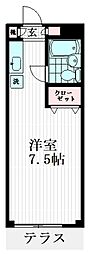 マリクレール 1階ワンルームの間取り