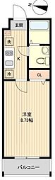 アーバハイツ扇大橋 1Kの間取図画像