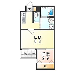 南海線 七道駅 徒歩10分の賃貸アパート 2階2Kの間取り
