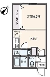 フォセット本蓮沼 1Kの間取図画像