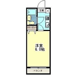 グリーンハイム志村2号棟 1Kの間取図画像
