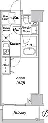 グレイスコート目黒 1Kの間取図画像