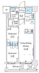 J.GRANCourt品川西大井EAST 2LDKの間取図画像