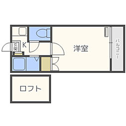 コスモピア 1Kの間取図画像