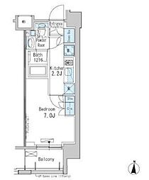 パークアクシス両国 11階1Kの間取り