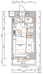 ＳＹＦＯＲＭＥ ＭＡＣＨＩＤＡ 13階1LDKの間取り