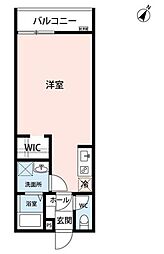 ヒルズ豊田 3階ワンルームの間取り
