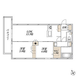 Kirsche Ichikawa 2LDKの間取図画像