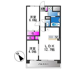 アトリエール堺寺地町 2LDKの間取図画像