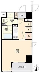 東京メトロ東西線 門前仲町駅 徒歩4分の賃貸マンション 7階1Kの間取り