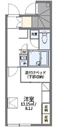 レオパレスCECILCOURT 1Kの間取図画像