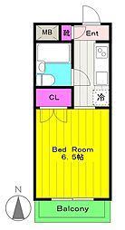 Uハイム向ヶ丘 ワンルームの間取図画像