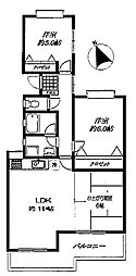 フェアリークリスタル宮本 2LDKの間取図画像