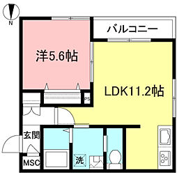 UrbanAmenity 1LDKの間取図画像