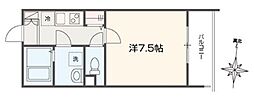 MELLAS南多摩 1Kの間取図画像
