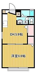 ハイツ草香 1階1DKの間取り