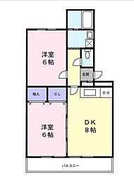 メゾンドール・ルミノ 2DKの間取図画像