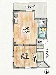 マムハイツ千駄木 1LDKの間取図画像