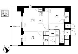 東京マンション 1SLDKの間取図画像