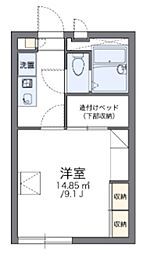 レオパレスパストラル 1Kの間取図画像