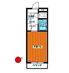 大塚堰場ハイツ 3階1Kの間取り