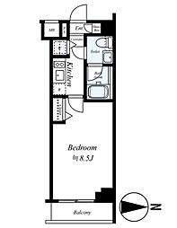 京急空港線 糀谷駅 徒歩10分の賃貸マンション 2階1Kの間取り