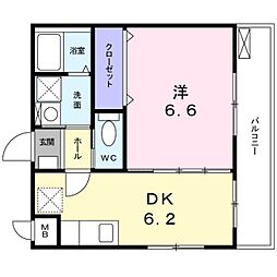 ジュネスメゾン中板橋 2階1DKの間取り