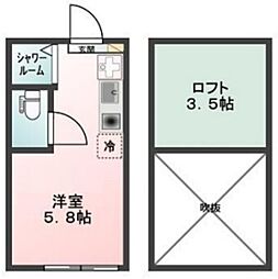 Glanz町屋I 1階ワンルームの間取り