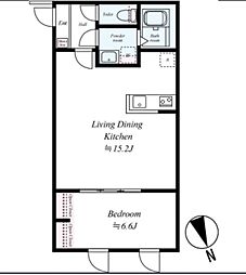 GRADUS京王堀之内 1LDKの間取図画像