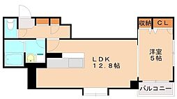 グランメール春日原 1LDKの間取図画像