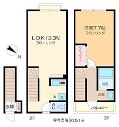 ＭＩＯ曳舟 2階1LDKの間取り