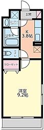 ボンヌシャンス 1Kの間取図画像