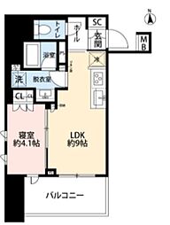 パークホームズ浅草橋 1LDKの間取図画像