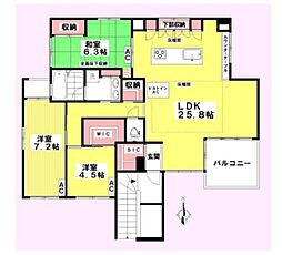 スクエアエビス 3LDKの間取図画像