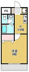 フィオレンテ 1Kの間取図画像