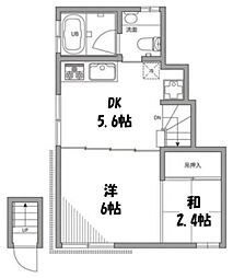 京王線 笹塚駅 徒歩15分の賃貸テラスハウス 2階2DKの間取り