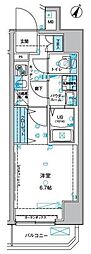 ジェノヴィア川崎駅グリーンヴェール 1Kの間取図画像