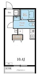 M-1 Tokyo 鵜の木 3階ワンルームの間取り
