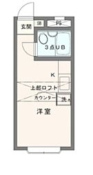 ベルピア六実1-1 1Kの間取図画像