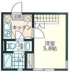 レイディアンス中島町 1Kの間取図画像