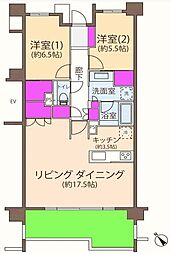 リーフィアレジデンス栗平 2LDKの間取図画像